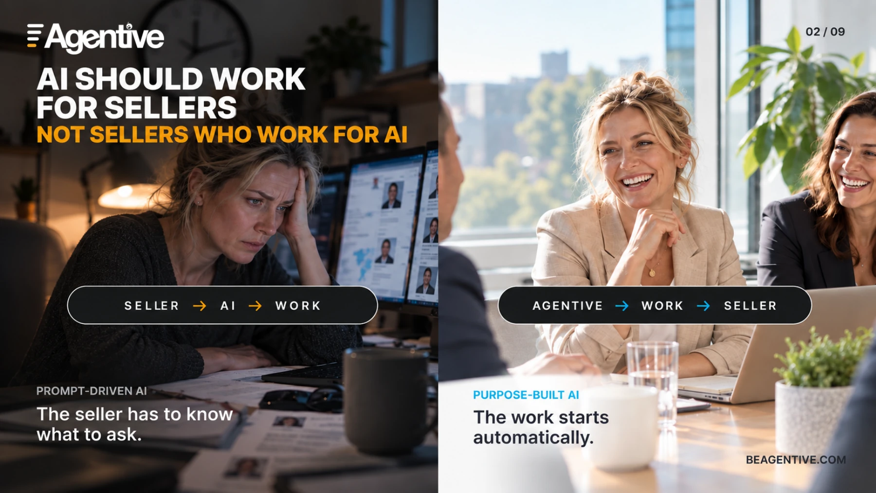 The difference: AI should work for sellers.