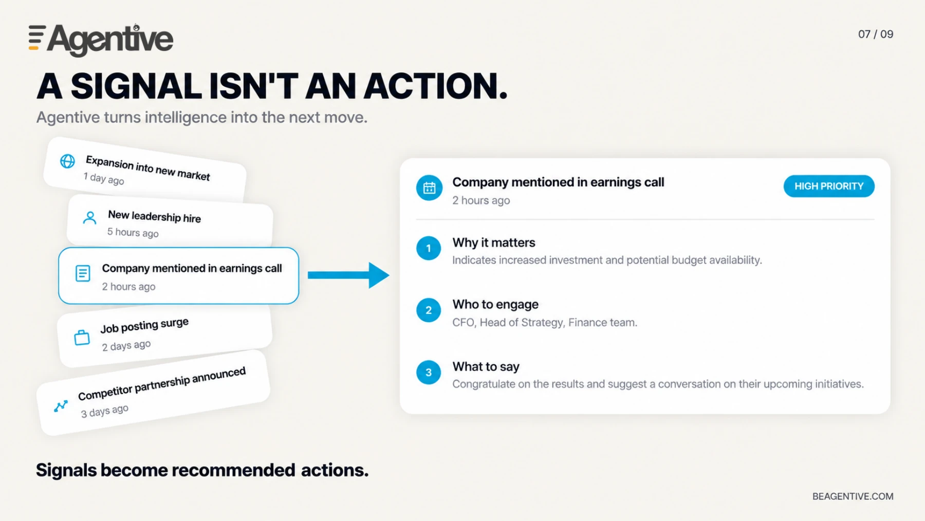 Next action: A signal isn't an action.